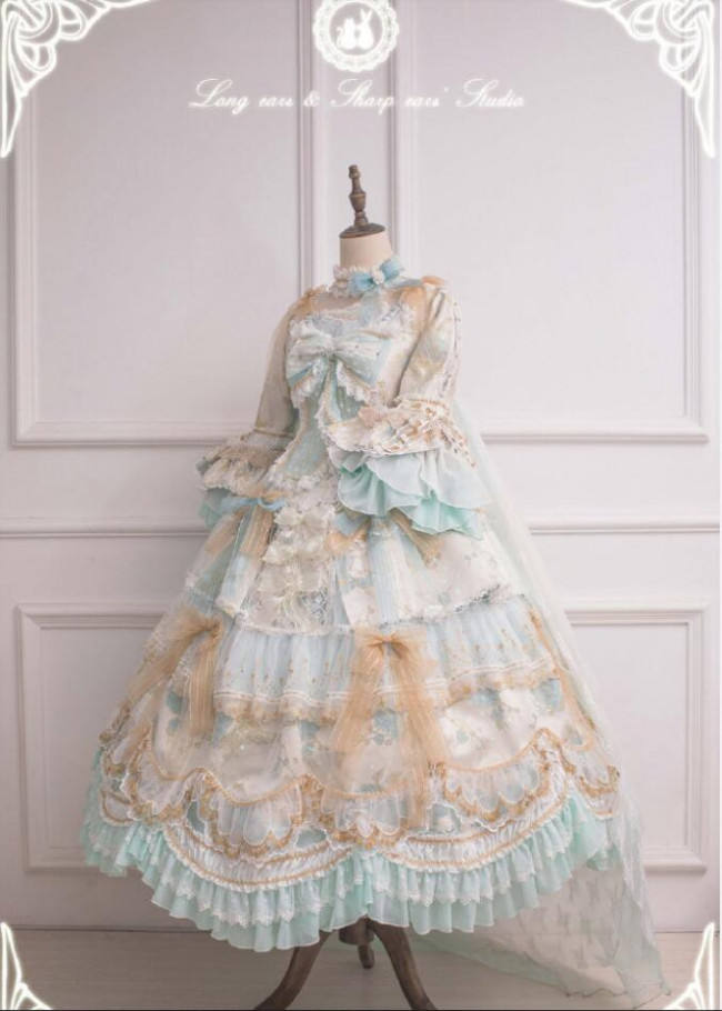 Ode to Love and Vows ~Luxury Lolita Fullset (OP + Necklace + Wristcuffs + Bonnet + Back Yarn) -Ready Made