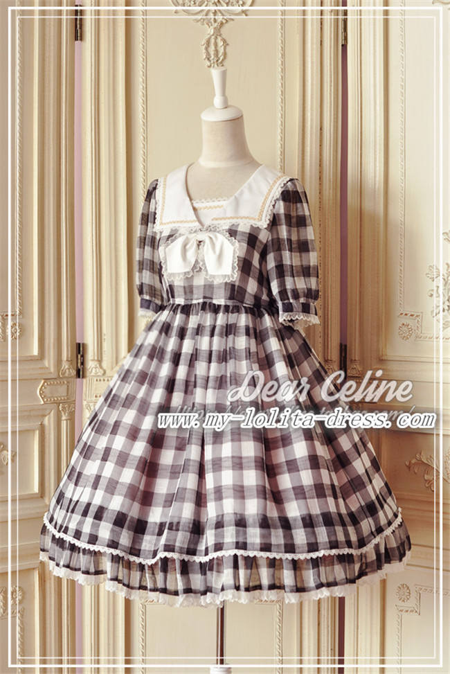 Fruit Sugers In Summer Gingham Lolita OP - Ready MADE
