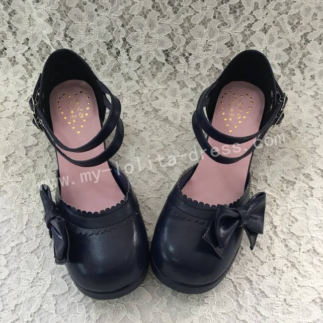 White Pink Bow Princess Lolita Shoes