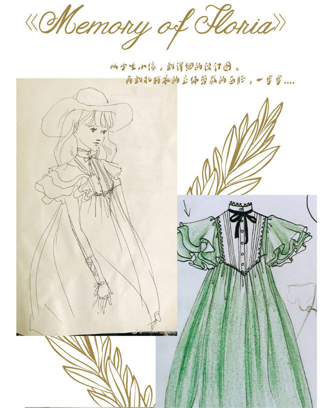 Memory of Floria~ Vintage Lolita OP Short/Long Version-Ready Made