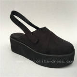 Black Velvet Lolita Shoes with High Platform