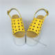 Sweet Glossy Yellow Lolita Sandals with holes