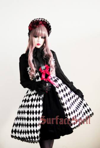 Surface Spell Illusion Realizer Gingham Jumper Lolita Dress