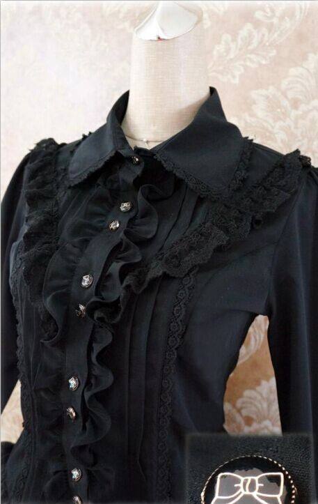 Rococo Style Lace Lolita Shirt Silk and Linen 5 Colors