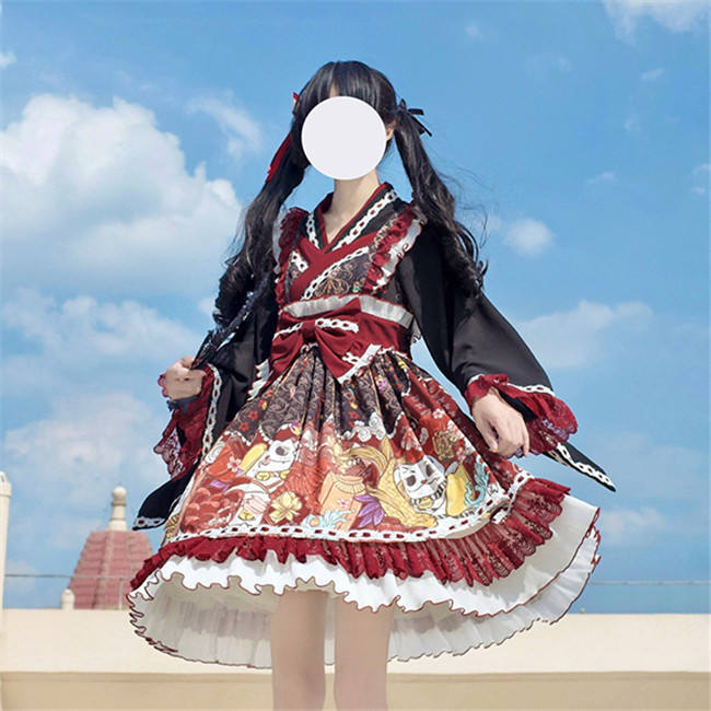 Alice Girl ~Lucky Cat~ Kimono Style Lolita JSK