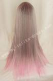 Light Brown Pink Straight Lolita Wig 70cm long