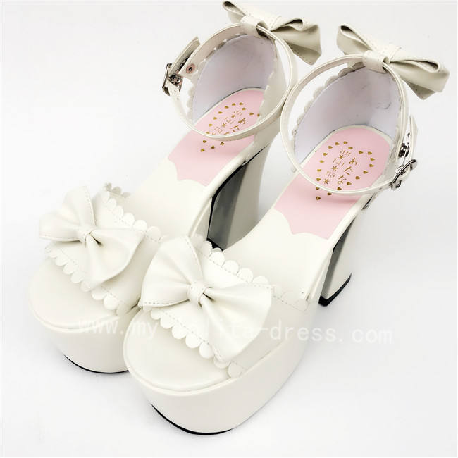 White Bows Lolita High Platform