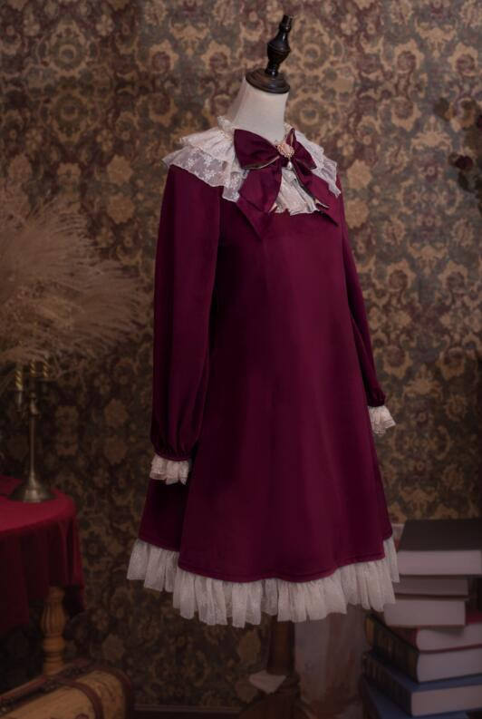 Fleurs Avec Echo&Annabel~ Velvet Lolita OP Dress -OUT