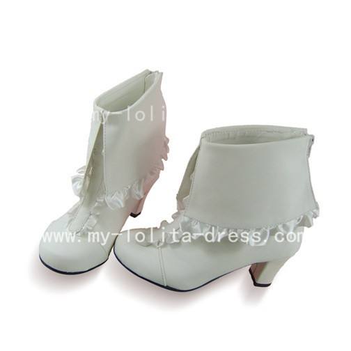 White Trim Flip Over Top Boots from Manga