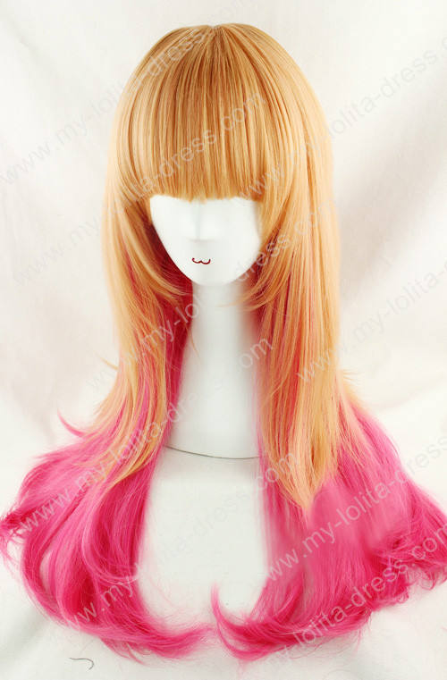 Orange Pink Double Tone 70cm Lolita Wig