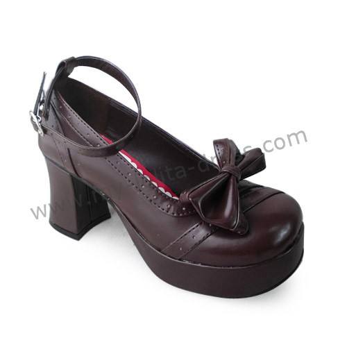 Dark Coffee Bow Lolita Princess Shoes