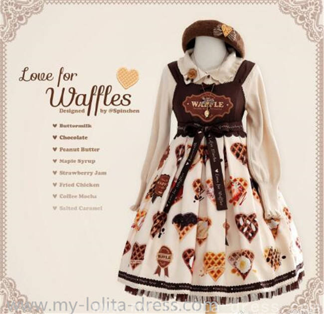 Love for Waffles ~ Sweet Lolita Jumper -2 Versions Ready Made