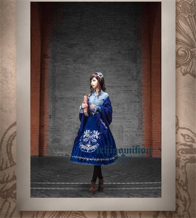 The Splendor of Gold&Siliver Tree Classic Embroidery Lolita Skirt, Jumper Dress, Vest and Cape