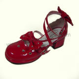 Bright Red Bows Lolita Shoes