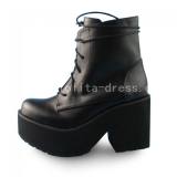 Black Square Heels Lolita Bootss O