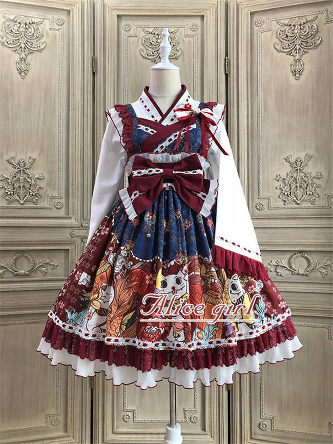 Alice Girl ~Lucky Cat~ Kimono Style Lolita JSK