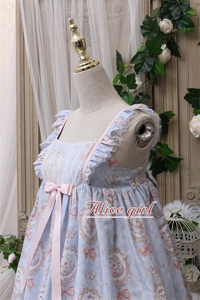 The Kittens In The Frame~ Sweet Lolita Printed JSK High Waist Pink Size S - In Stock