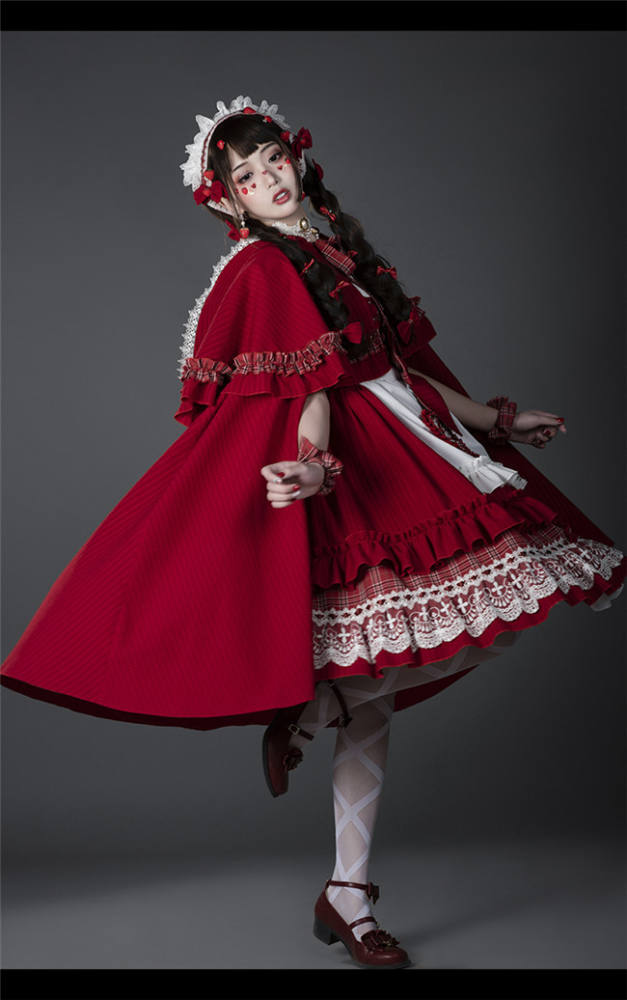 YUPBRO Lolita ~Little Red Riding Hood Soft Lolita JSK Fullset -Ready Made