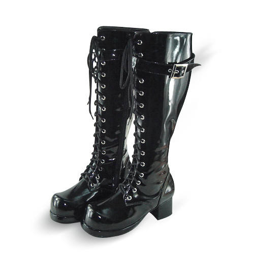 Glitter Black Straps Lolita Boots