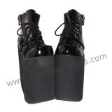 Black Shiny Belts High Soles Lolita Shoes