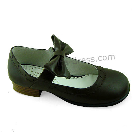 White Low Heel Bow Lolita Shoes