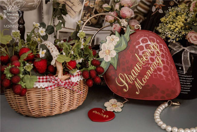A Strawberry~Sweet Bows Lolita cross bag -Ready Made