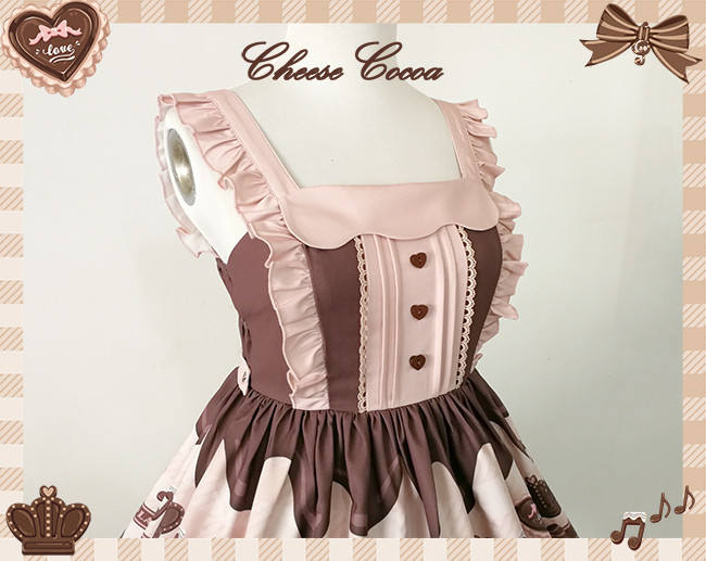 Chocolate Love~ Sweet High Waist Lolita Jumper