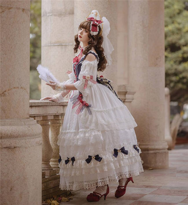 Little Dipper ~White Snow Lolita Vest + OP Set Short/Long Version