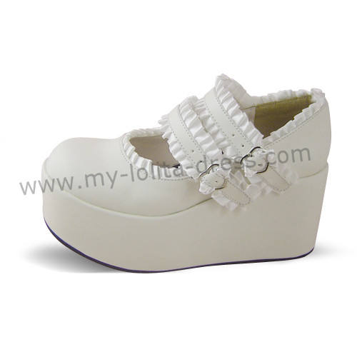 White Lace Lolita Platform Shoes