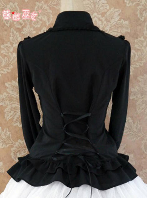 Rococo Style Lace Lolita Shirt Silk and Linen Khaki -In Stock