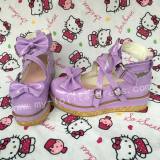 Shiny Purple Bows Lolita Shoes