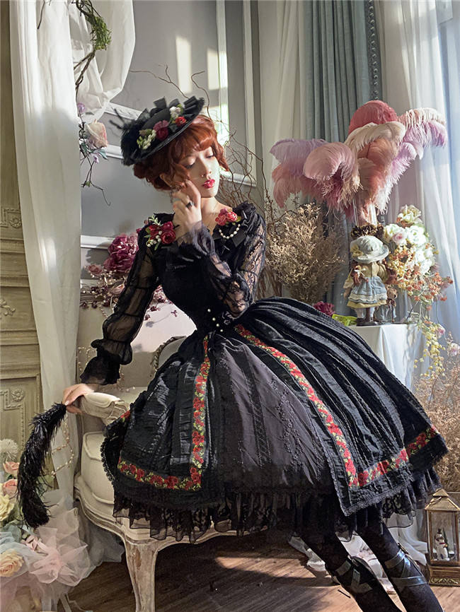 Miss Point ~ Salley Garden 2.0 Embroidery Vintage High Waist Lolita Skirt