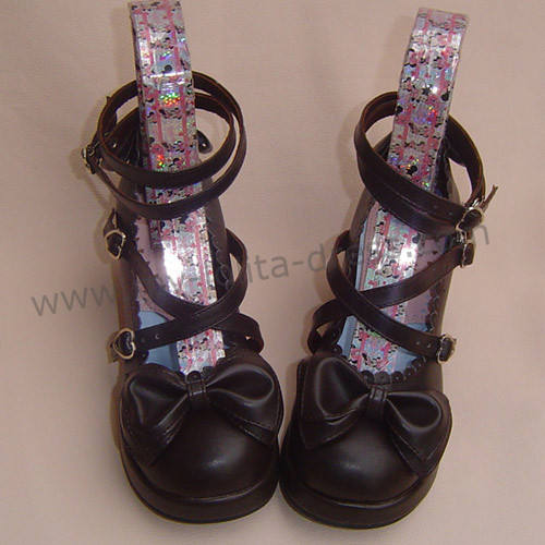 Coffee Bow Lolita Shoes