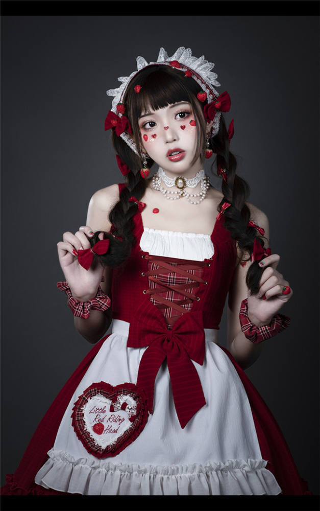 YUPBRO Lolita ~Little Red Riding Hood Soft Lolita JSK Fullset -Ready Made