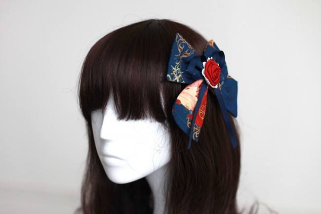Neverland ~Chinese Palace Lanterns~ High Waist Skirt -Dark Blue M- IN STOCK