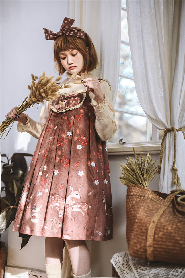 Berries Deer~ Sweet Lolita OP/JSK -Pre-order Closed