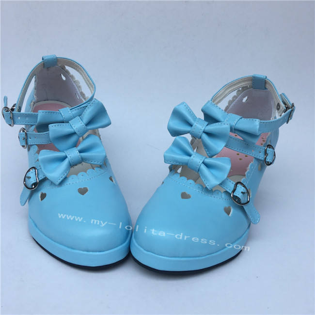 Light Brown Bows Antaina Tea Party Lolita Shoes Heels