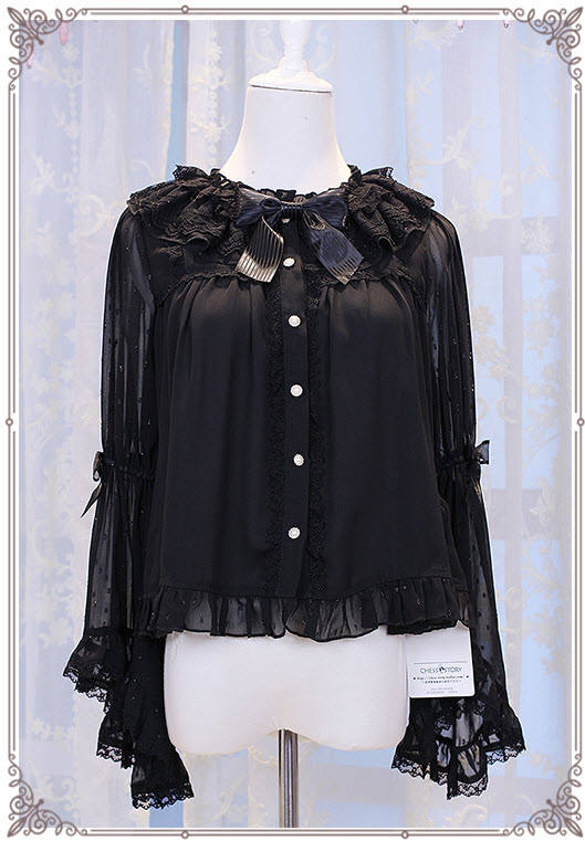 The Secret Key Of Elves~ Elegant Lolita HIme Sleeves Blouse