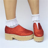 Sweet Glitter Red Lolita Shoes O