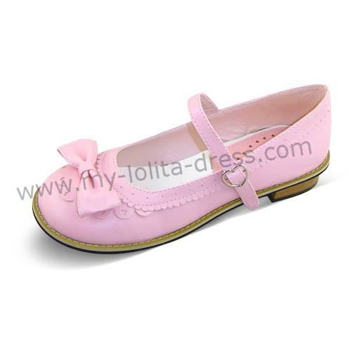 Pretty Bow Flower Flat Heel Lolita Shoes