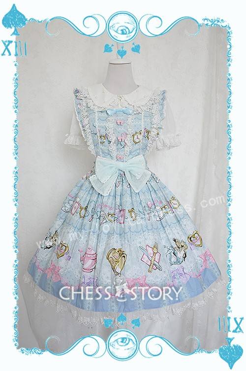 Chess Story Alice's Mad Tea Party Sweet Lolita Salopette