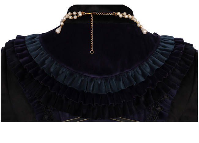 God Redeemed Gothic Dark Printed Lolita OP(Choker + Gloves + Overskirt)