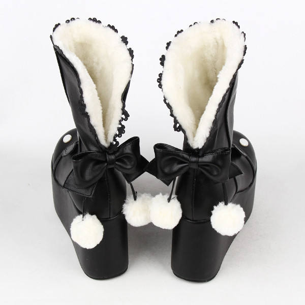 Angelic Imprint- Gothic Winter Velvet Lolita Short Boots - 2 Ways