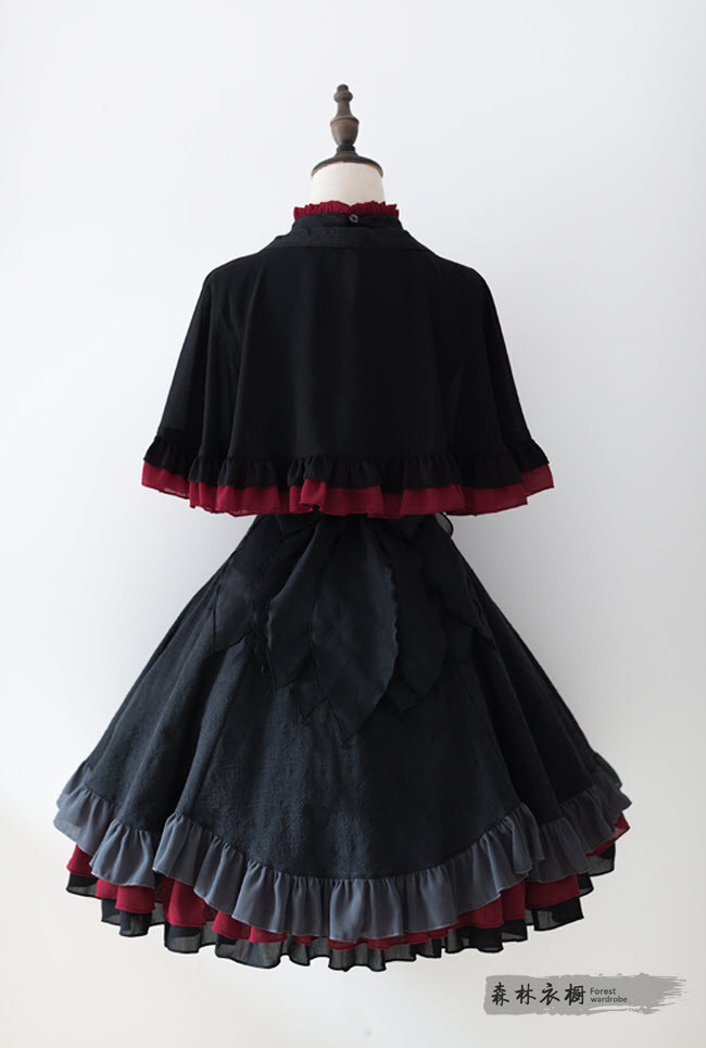 The Fox with Nine Tails- Embroidery Qi Lolita OP and Cape