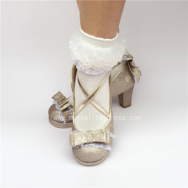 Sweet Cross Straps Bows Lolita Shoes