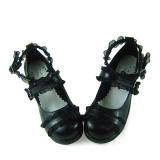 Black Sash Straps Lolita Shoes