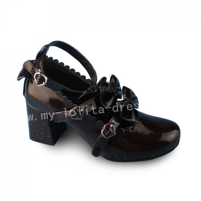 Sweet Pink Lolita Heels Shoes with Bows