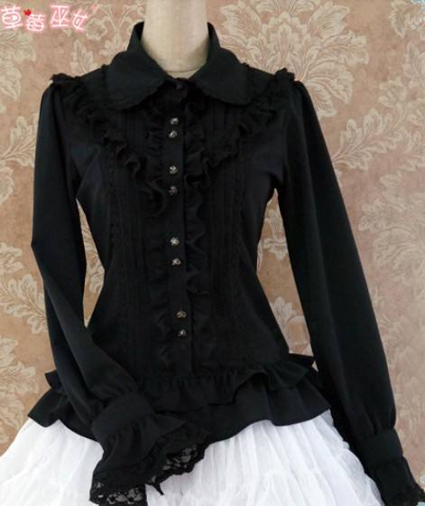 Rococo Style Lace Lolita Shirt Silk and Linen 5 Colors