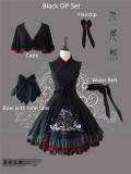 The Fox with Nine Tails- Embroidery Qi Lolita OP and Cape -Ready Made