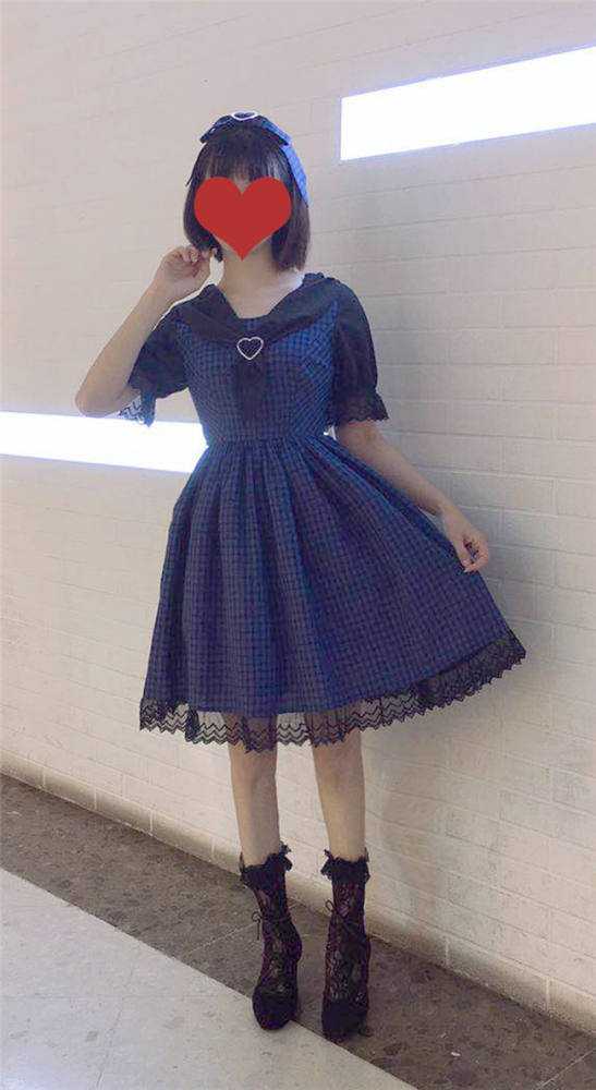Little Devil~ Gingham Lolita Short Sleeves OP -Pre-order  Closed